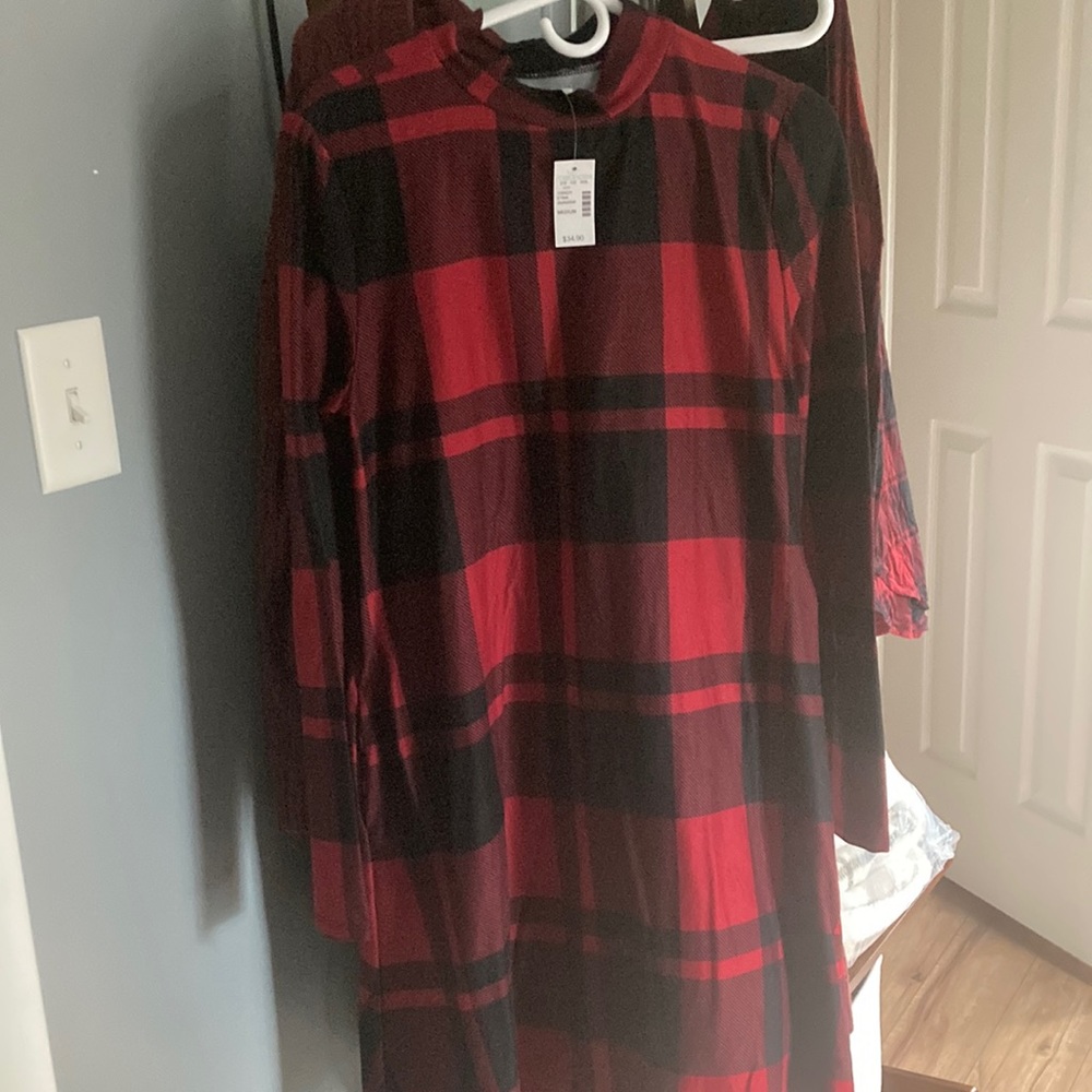 Plaid dress with pockets